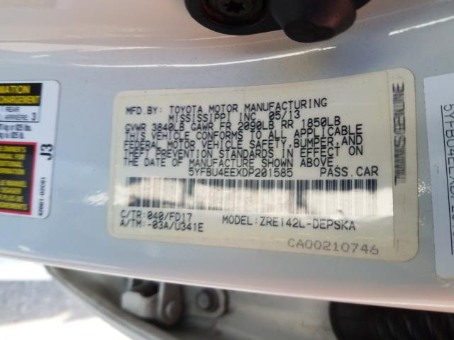 Photo 9 VIN: 5YFBU4EEXDP201585 - TOYOTA COROLLA BA 