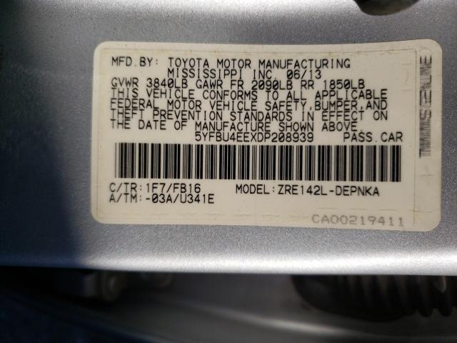 Photo 9 VIN: 5YFBU4EEXDP208939 - TOYOTA COROLLA BA 