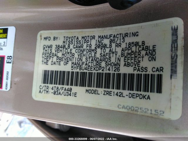 Photo 8 VIN: 5YFBU4EEXDP214126 - TOYOTA COROLLA 