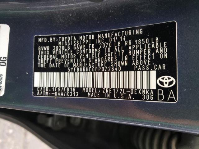 Photo 12 VIN: 5YFBURHE0EP072640 - TOYOTA COROLLA L 