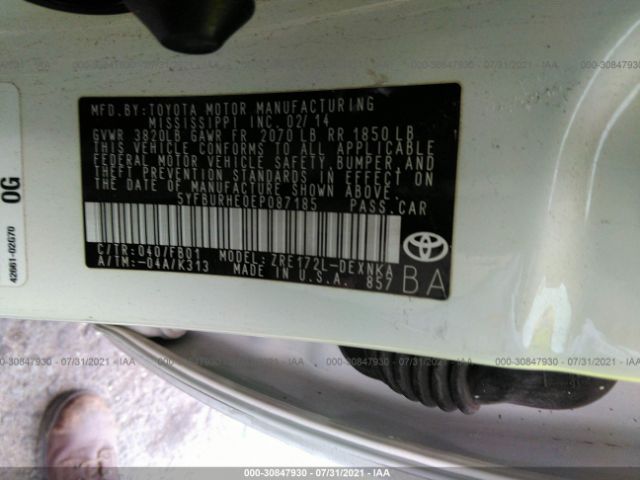 Photo 8 VIN: 5YFBURHE0EP087185 - TOYOTA COROLLA 