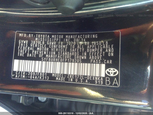 Photo 8 VIN: 5YFBURHE0FP179205 - TOYOTA COROLLA 