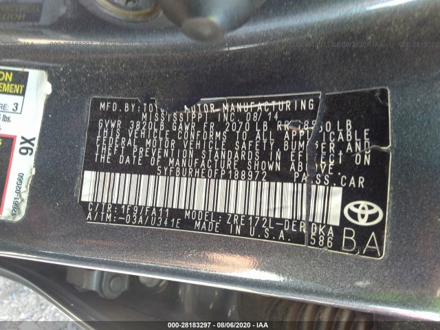 Photo 8 VIN: 5YFBURHE0FP188972 - TOYOTA COROLLA 