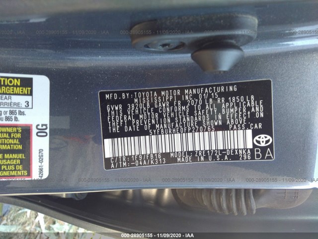 Photo 8 VIN: 5YFBURHE0FP270765 - TOYOTA COROLLA 