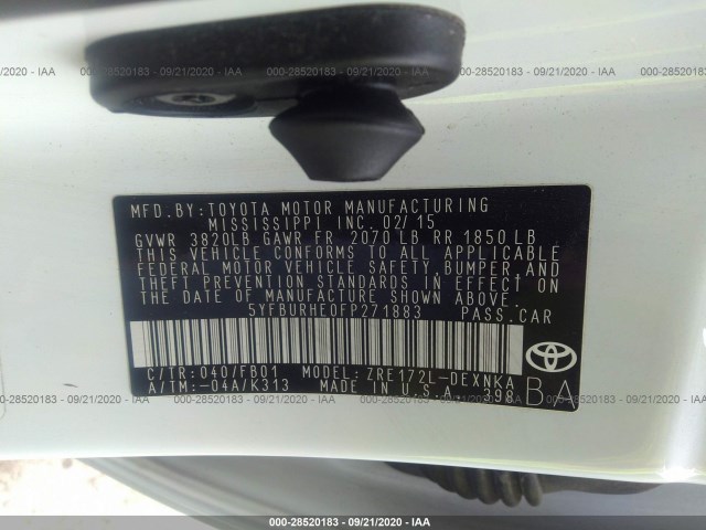 Photo 8 VIN: 5YFBURHE0FP271883 - TOYOTA COROLLA 