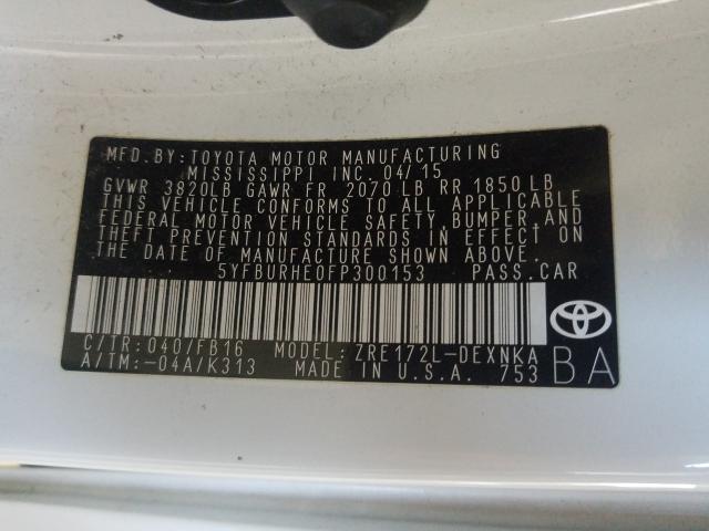 Photo 9 VIN: 5YFBURHE0FP300153 - TOYOTA COROLLA L 