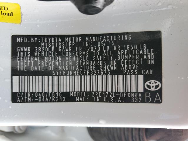 Photo 11 VIN: 5YFBURHE0FP327675 - TOYOTA COROLLA L 