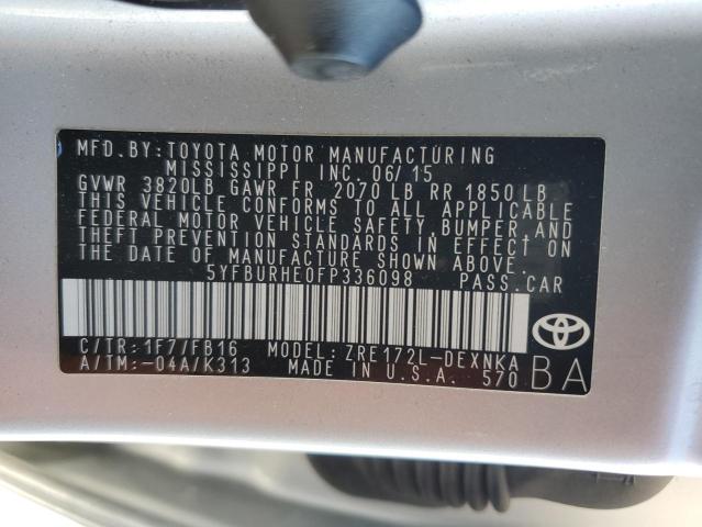 Photo 11 VIN: 5YFBURHE0FP336098 - TOYOTA COROLLA L 