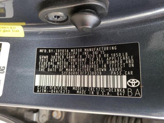 Photo 9 VIN: 5YFBURHE0FP338028 - TOYOTA COROLLA L 