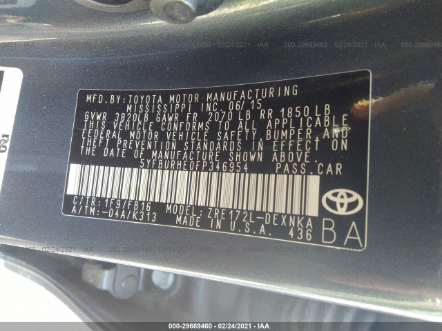 Photo 8 VIN: 5YFBURHE0FP346954 - TOYOTA COROLLA 