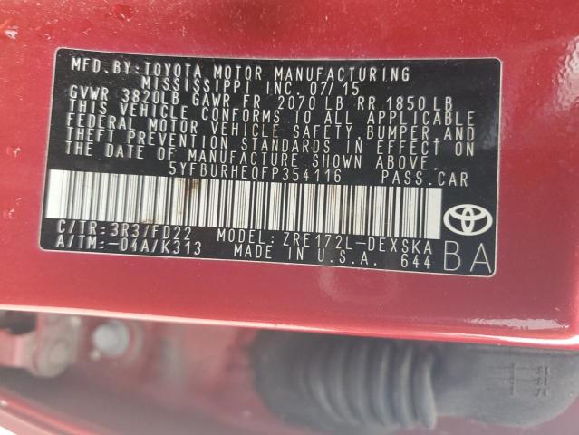 Photo 11 VIN: 5YFBURHE0FP354116 - TOYOTA COROLLA 