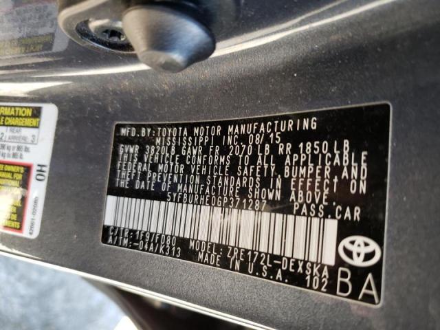 Photo 12 VIN: 5YFBURHE0GP371287 - TOYOTA COROLLA L 