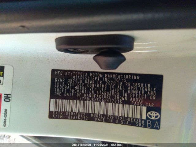 Photo 8 VIN: 5YFBURHE0GP417216 - TOYOTA COROLLA 