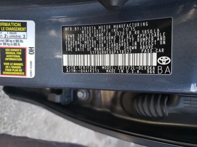 Photo 9 VIN: 5YFBURHE0GP418527 - TOYOTA COROLLA L 