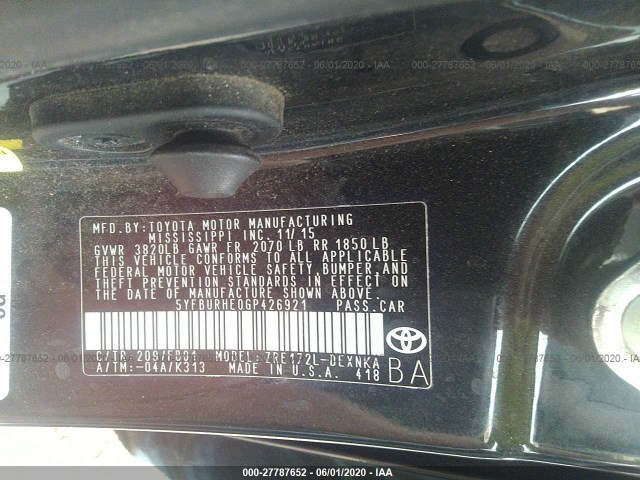 Photo 8 VIN: 5YFBURHE0GP426921 - TOYOTA COROLLA 