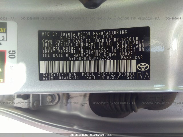 Photo 8 VIN: 5YFBURHE0GP432055 - TOYOTA COROLLA 