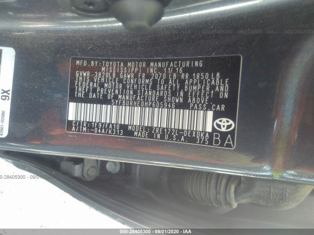 Photo 8 VIN: 5YFBURHE0HP605946 - TOYOTA COROLLA 