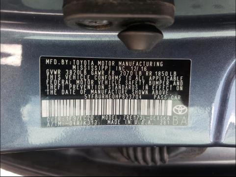 Photo 9 VIN: 5YFBURHE0HP623704 - TOYOTA COROLLA L 