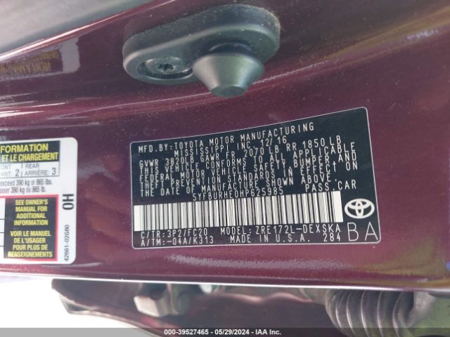 Photo 8 VIN: 5YFBURHE0HP625985 - TOYOTA COROLLA 