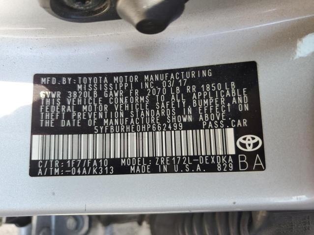 Photo 11 VIN: 5YFBURHE0HP662499 - TOYOTA COROLLA L 