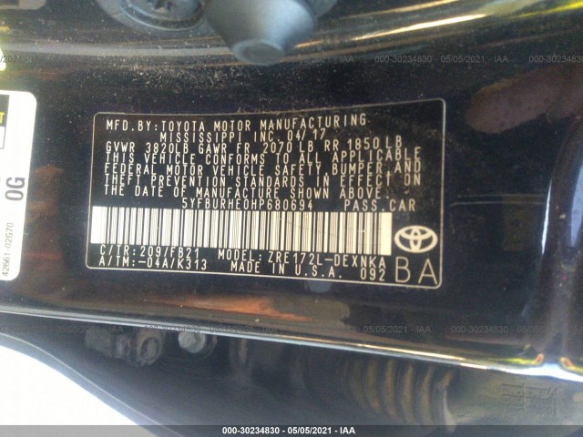 Photo 8 VIN: 5YFBURHE0HP680694 - TOYOTA COROLLA 