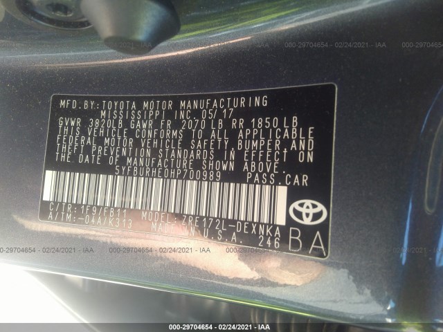 Photo 8 VIN: 5YFBURHE0HP700989 - TOYOTA COROLLA 