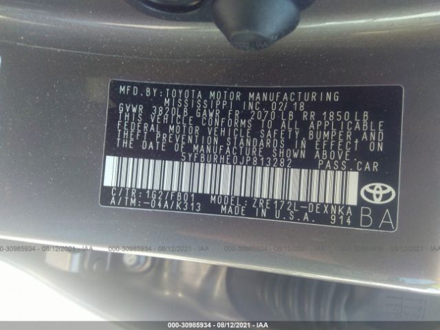 Photo 8 VIN: 5YFBURHE0JP813282 - TOYOTA COROLLA 