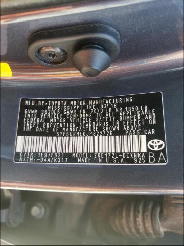 Photo 9 VIN: 5YFBURHE0JP822726 - TOYOTA COROLLA L 