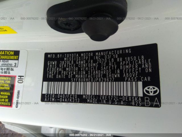 Photo 8 VIN: 5YFBURHE0JP829627 - TOYOTA COROLLA 