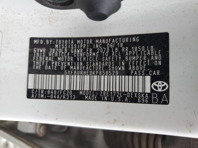 Photo 11 VIN: 5YFBURHE0KP858529 - TOYOTA COROLLA 