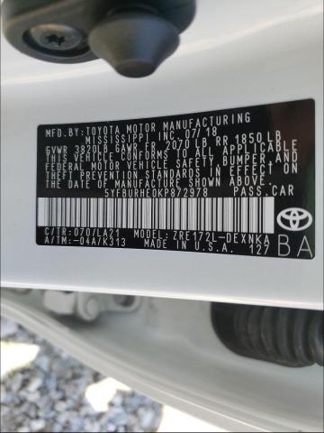 Photo 9 VIN: 5YFBURHE0KP872978 - TOYOTA COROLLA L 