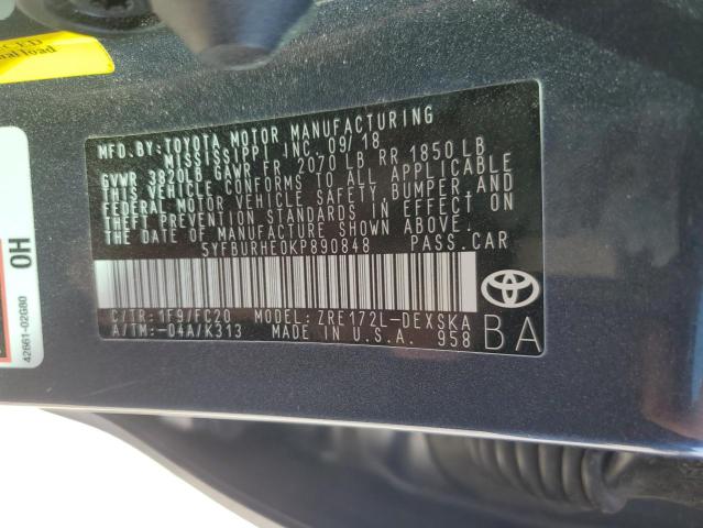 Photo 11 VIN: 5YFBURHE0KP890848 - TOYOTA COROLLA L 