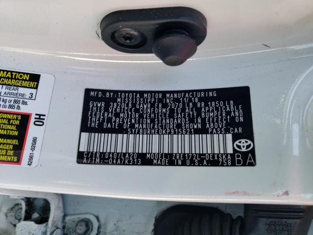 Photo 11 VIN: 5YFBURHE0KP915621 - TOYOTA COROLLA L 