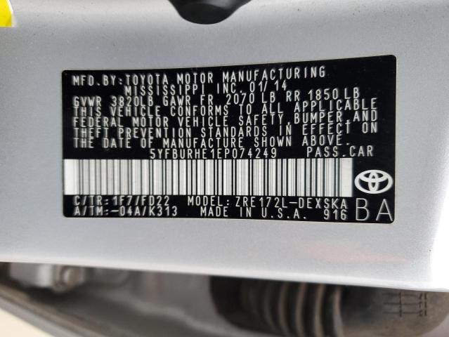 Photo 12 VIN: 5YFBURHE1EP074249 - TOYOTA COROLLA 