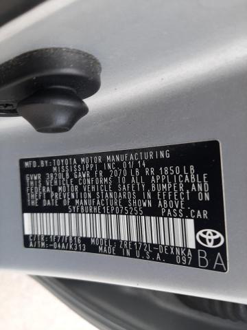 Photo 9 VIN: 5YFBURHE1EP075255 - TOYOTA COROLLA L 