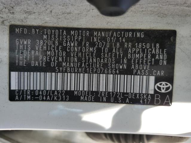 Photo 11 VIN: 5YFBURHE1EP076664 - TOYOTA COROLLA L 