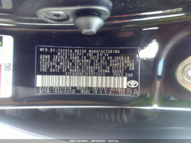 Photo 8 VIN: 5YFBURHE1EP077474 - TOYOTA COROLLA 