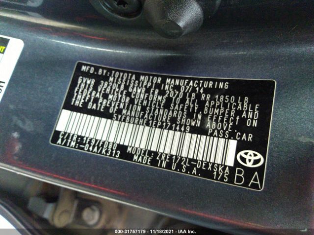 Photo 8 VIN: 5YFBURHE1EP171449 - TOYOTA COROLLA 