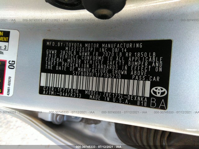 Photo 8 VIN: 5YFBURHE1FP185210 - TOYOTA COROLLA 