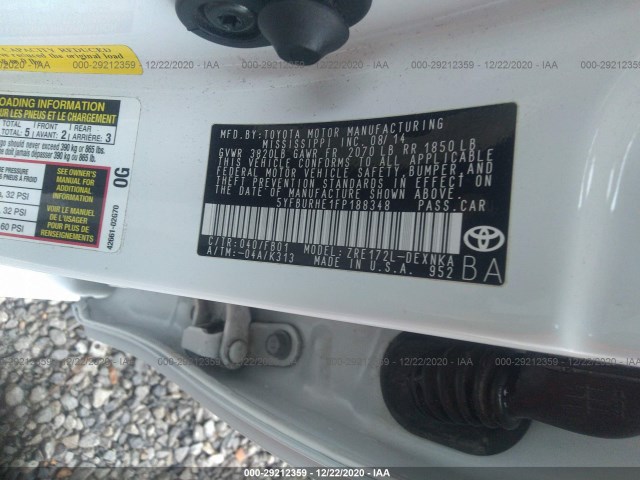 Photo 8 VIN: 5YFBURHE1FP188348 - TOYOTA COROLLA 