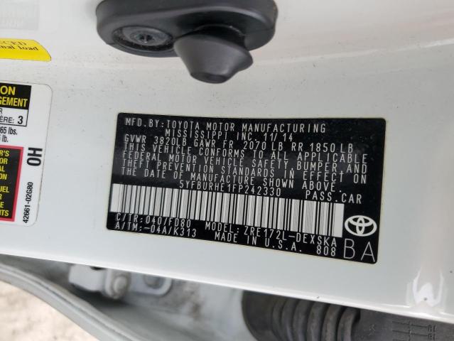 Photo 11 VIN: 5YFBURHE1FP242330 - TOYOTA COROLLA L 