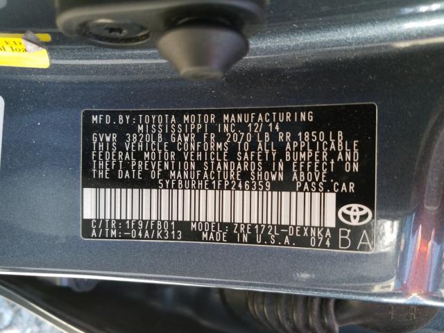 Photo 9 VIN: 5YFBURHE1FP246359 - TOYOTA COROLLA L 