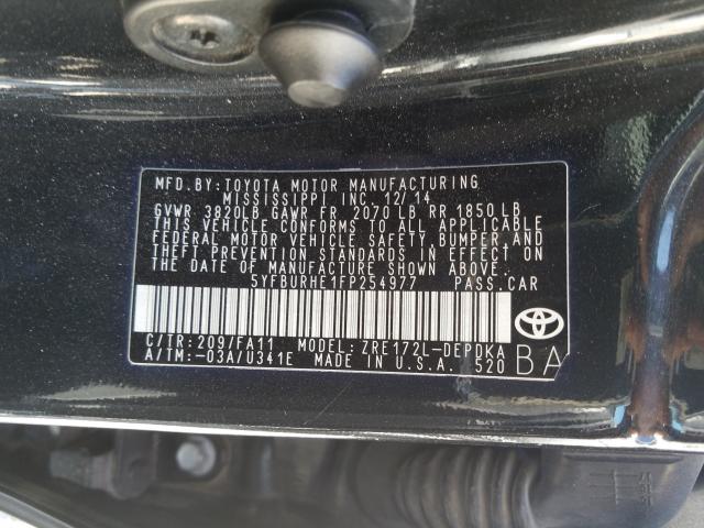 Photo 9 VIN: 5YFBURHE1FP254977 - TOYOTA COROLLA L 