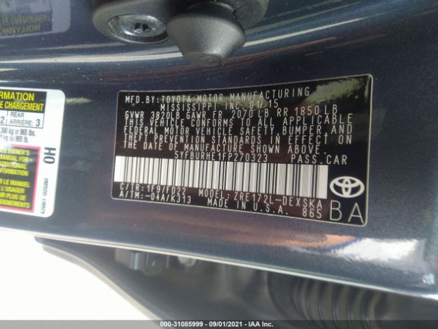 Photo 8 VIN: 5YFBURHE1FP270323 - TOYOTA COROLLA 