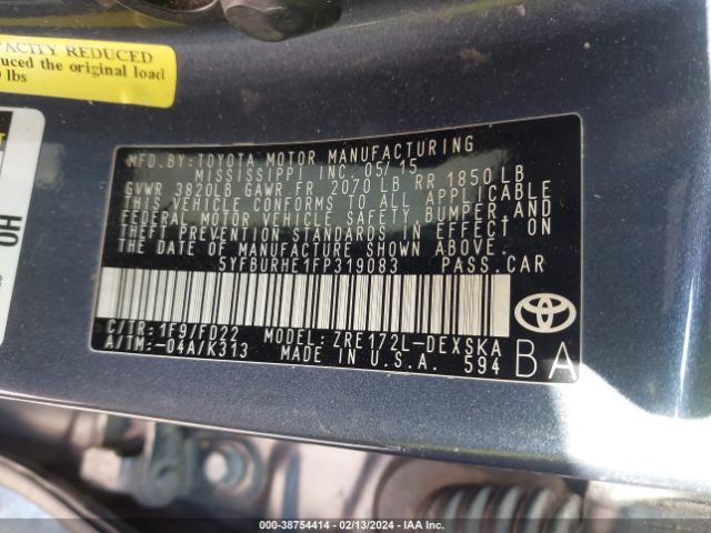 Photo 8 VIN: 5YFBURHE1FP319083 - TOYOTA COROLLA 