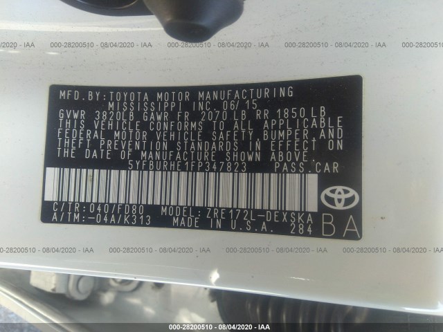 Photo 8 VIN: 5YFBURHE1FP347823 - TOYOTA COROLLA 