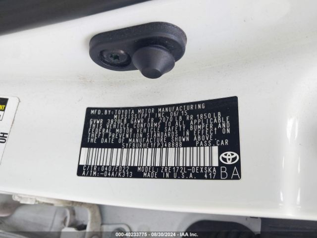 Photo 8 VIN: 5YFBURHE1FP348888 - TOYOTA COROLLA 