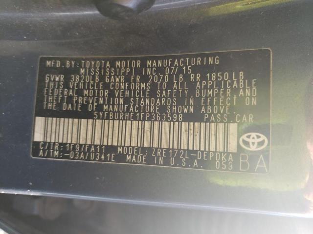 Photo 9 VIN: 5YFBURHE1FP363598 - TOYOTA COROLLA L 