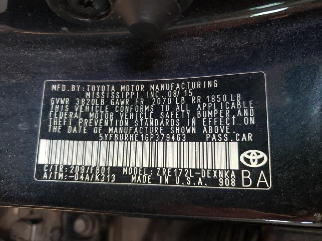 Photo 9 VIN: 5YFBURHE1GP379463 - TOYOTA COROLLA L 