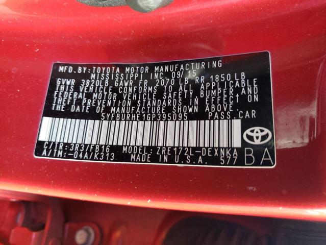 Photo 11 VIN: 5YFBURHE1GP395095 - TOYOTA COROLLA 